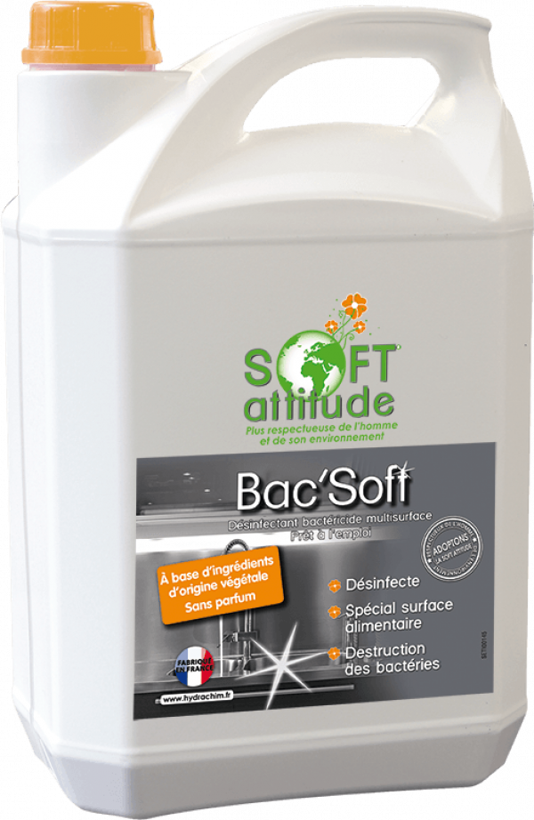 Produit désinfectant et bactéricide des surfaces alimentaires - Bac'Soft