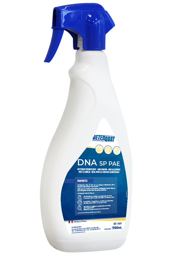 DETERQUAT DNA SP PAE - Nettoyant désinfectant multi-surfaces sans parfum