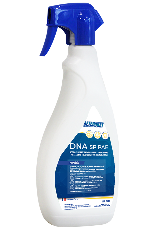 DETERQUAT DNA SP PAE - Nettoyant désinfectant multi-surfaces sans parfum