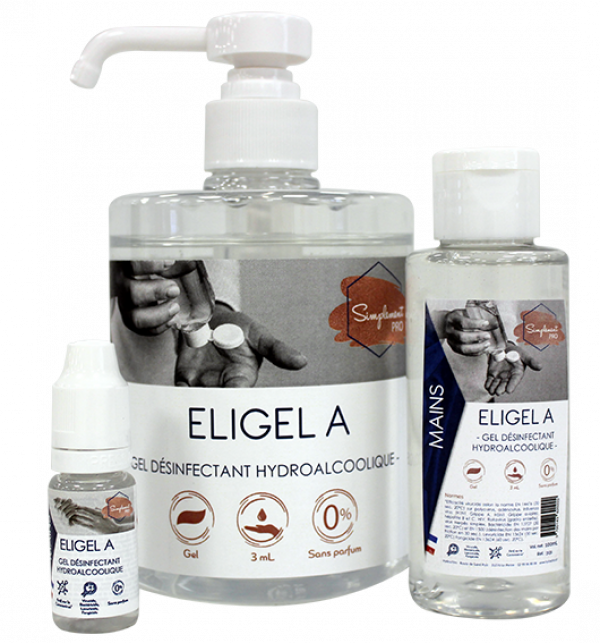 Eligel A - Gel hydroalcoolique pour les mains efficace sur Coronavirus