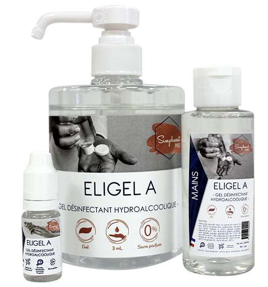 Eligel A - Gel hydroalcoolique pour les mains efficace sur Coronavirus