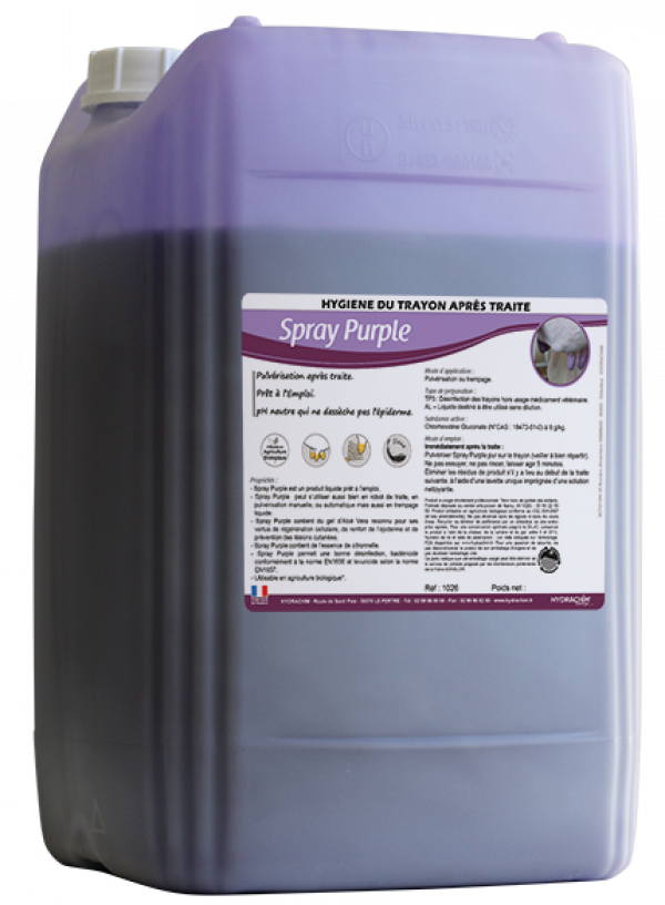 Spray Purple pulvérisation désinfectante après traite